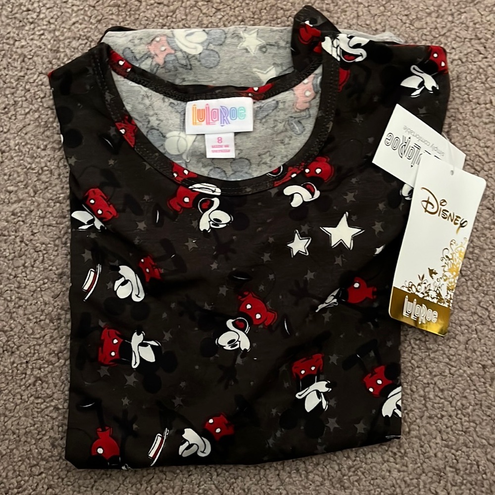 LuLaRoe Kids Gracie Kids Mickey Shirt size 8. NWT